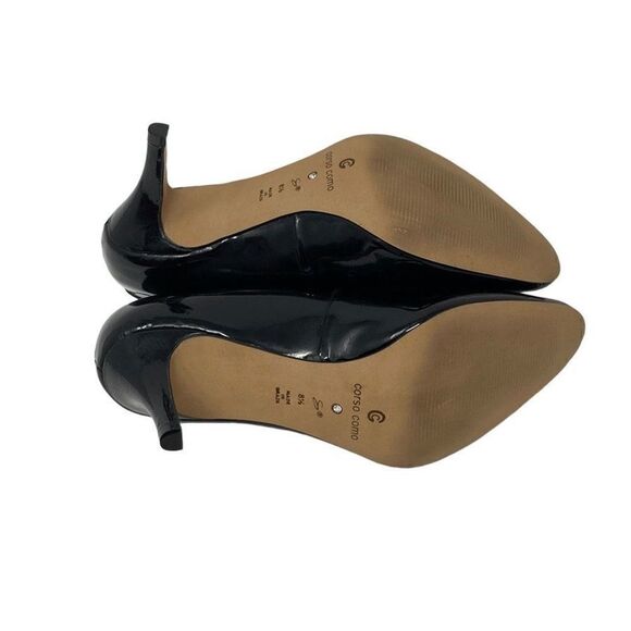 Corso Como 8.5 Black Patent Leather Pumps 3 in Heels Stiletto Evening Elegant - Picture 5 of 7